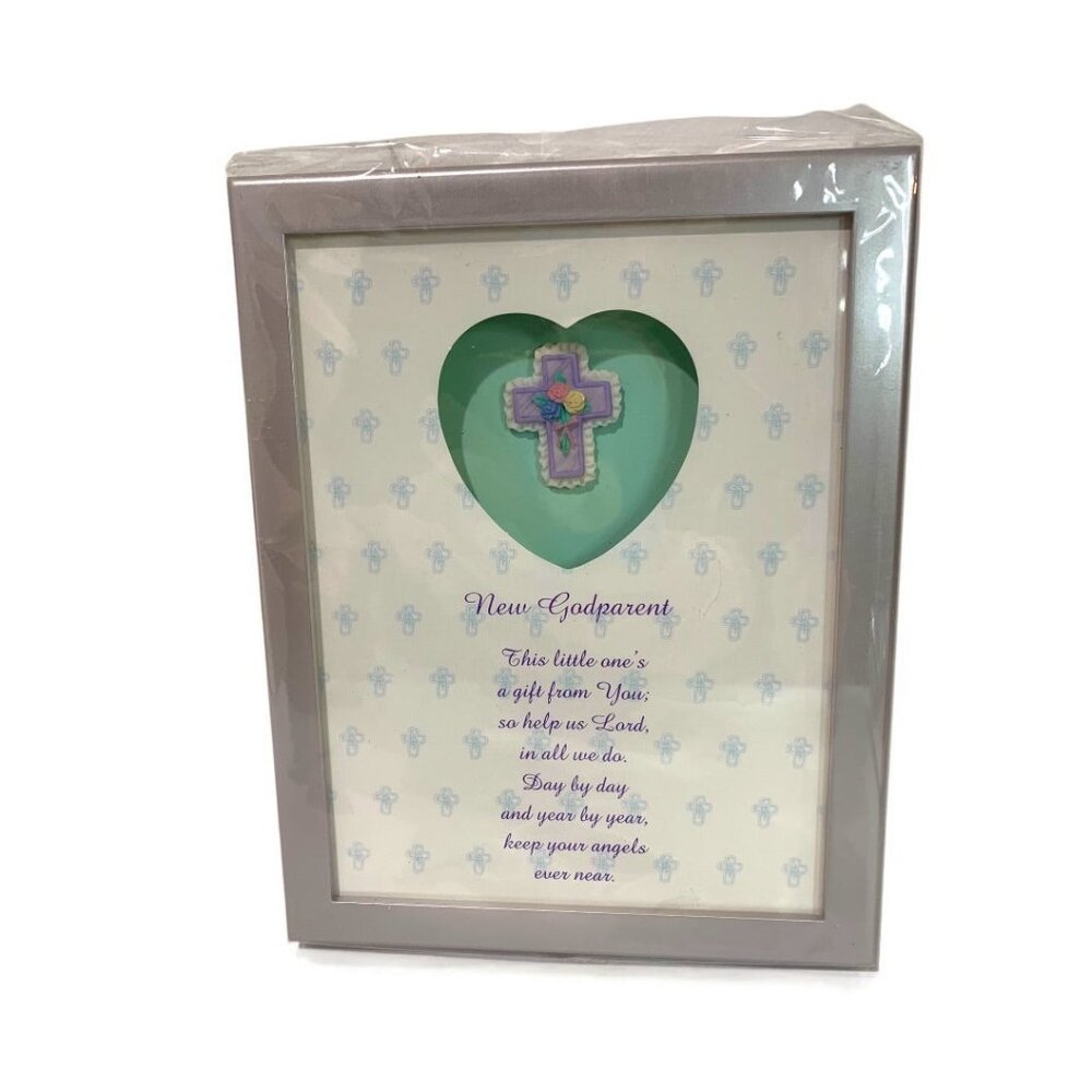 Enesco New Frame Shadowbox New Godparent Gift Tabletop or Wall Hanging